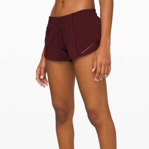 Lululemon hotty hots shorts in garnet